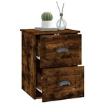 vidaXL Tables de chevet murales 2 Pièces chêne fumé 41 5x36x53 cm