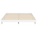 vidaXL Cadre de lit sans matelas blanc brillant 150x200 cm