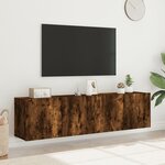 vidaXL Meubles TV muraux 2 Pièces chêne fumé 80x30x41 cm