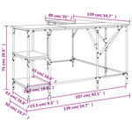Bureau table poste de travail meuble d'ordinateur informatique étude chêne fumé 139 x 139 x 75 cm bois d'ingénierie brun 02_0023575