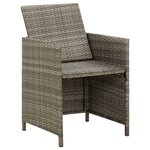 vidaXL Chaises de jardin avec coussins lot de 4 Résine tressée Gris