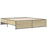 vidaXL Cadre de lit chêne sonoma 180x200 cm bois d'ingénierie et métal