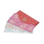 PAPERTREE HANAÉ Lot de 5 Enveloppes cadeau 19x10cm Rouge