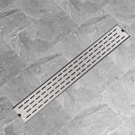vidaXL Drain de douche linéaire 830 x 140 mm Acier inoxydable