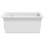 vidaXL Évier de cuisine Granit Seul lavabo Blanc