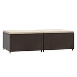 vidaXL Repose-pieds de jardin coussins lot de 2 marron résine tressée
