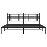 vidaXL Cadre de lit métal avec tête de lit noir 183x213 cm