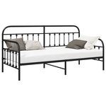 vidaXL Cadre de lit daybed Noir 90x200 cm Acier