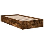 vidaXL Cadre de lit et tiroirs chêne fumé 90x200 cm bois d'ingénierie