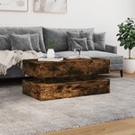 vidaXL Table basse avec lumières LED chêne fumé 90x50x40 cm