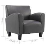 vidaXL Chaise Gris Similicuir