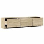 vidaXL Meuble TV avec LED chêne sonoma 165x34x40 cm bois d'ingénierie