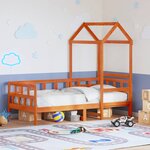 vidaXL Lit de jour avec toit sans matelas 90x190 cm bois massif