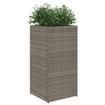 vidaXL Jardinière gris 40x40x80 cm résine tressée