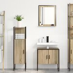 Ensemble de meubles de salle de bain 3 pièces vidaXL en chêne Sonoma bois d'ingénierie