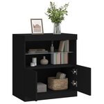 vidaXL Buffet avec lumières LED noir 60x37x67 cm