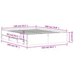 vidaXL Cadre de lit avec tiroirs sans matelas chêne fumé 140x190 cm
