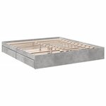 vidaXL Cadre de lit à tiroirs gris béton 180x200 cm bois d'ingénierie