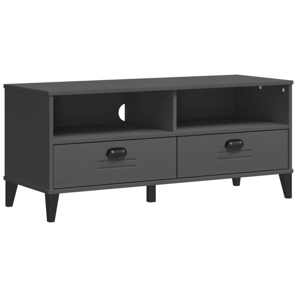 vidaXL Meuble TV VIKEN gris anthracite bois de pin solide