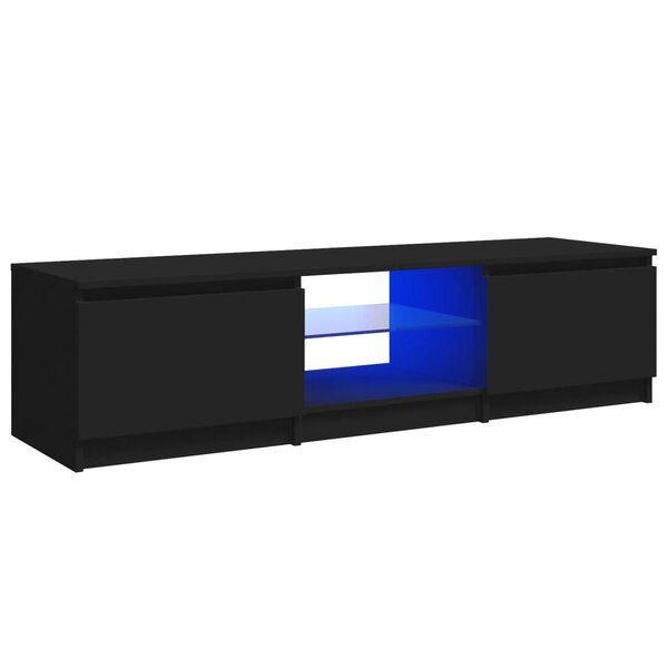 vidaXL Meuble TV avec lumières LED noir 140x40x35 5 cm