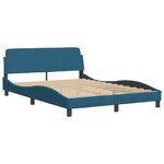 vidaXL Cadre de lit avec tête de lit bleu 140x190 cm velours