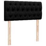 vidaXL Sommier à lattes de lit avec matelas Noir 100x200 cm Tissu
