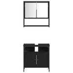 vidaXL Ensemble de meubles de salle de bain 3 pièces en chêne noir et bois de contrainte