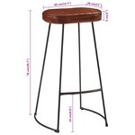 vidaXL Tabourets de bar Gavin lot de 2 marron foncé 44x37 5x78 cm