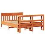vidaXL Cadre de lit sans matelas cire marron 135x190cm bois pin massif