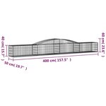 vidaXL Paniers à gabions arqués 8 Pièces 400x50x40/60 cm Fer galvanisé