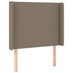 vidaXL Sommier à lattes de lit matelas et LED Taupe 90x190 cm Tissu