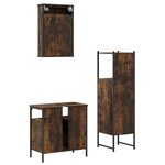 vidaXL Ensemble de meubles de salle de bain 3 Pièces Chêne fumé