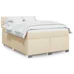 vidaXL Sommier à lattes de lit avec matelas Crème 140x200 cm Tissu