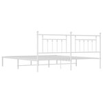 vidaXL Cadre de lit métal sans matelas et tête de lit blanc 193x203 cm