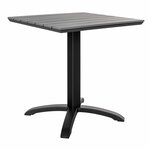 Table de jardin carrée 70 cm + 2 fauteuils
