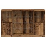 Buffet vidaXL avec Lumières LED Vieux Bois 163x37x100 cm Bois d'ingénierie
