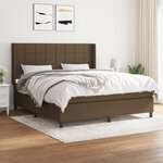 vidaXL Sommier à lattes de lit avec matelas Marron foncé 160x200 cm