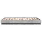 vidaXL Cadre de lit avec LED sans matelas gris béton 160x200 cm