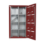 Bloc collectif Leabox 2x4  grade 3  simple face  intérieur  fixation murale  rouge brun ral 3011 finition brillante