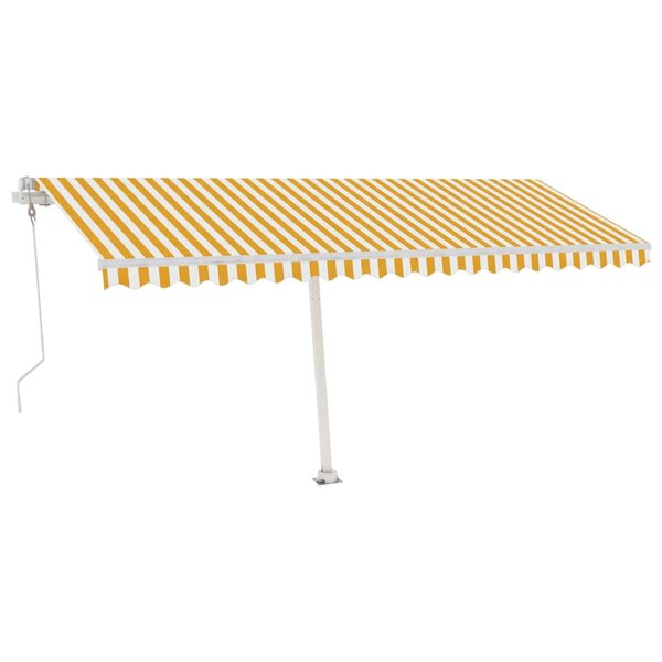 vidaXL Auvent automatique sur pied 500x300 cm Jaune/Blanc