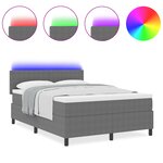 vidaXL Lit à ressorts avec Matelas & LED Gris Clair 120x200 cm Tissu Velours Côtelé