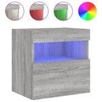 vidaXL Meubles TV muraux et lumières LED 2Pièces sonoma gris 40x30x40 cm