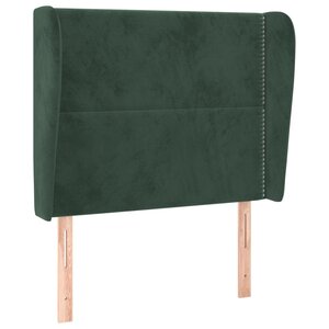 vidaXL Tête de lit avec oreilles Vert foncé 83x23x118/128 cm Velours
