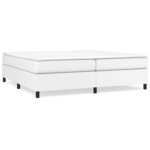 vidaXL Sommier à lattes de lit avec matelas Blanc 200x200cm Similicuir