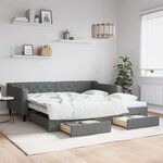 vidaXL Lit de jour avec gigogne et tiroirs sans matelas 100x200 cm