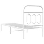vidaXL Cadre de lit métal sans matelas avec tête de lit blanc 75x190cm