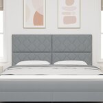 vidaXL Tête de lit LED Set de 3 Gris clair Tissu d'ameublement 180 cm