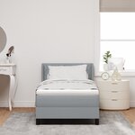 Lit à ressorts vidaXL avec matelas Gris clair 100x200 cm Tissu
