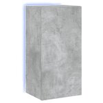 vidaXL Meuble TV mural avec lumières LED gris béton 40 5x35x80 cm
