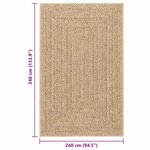 vidaXL Tapis ZIZUR 240x340 cm aspect de jute intérieur et extérieur